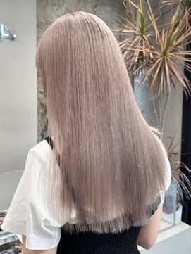 ソル ジングウマエ(SOL JINGUMAE) 原宿ペールピンクベージュブロンドシルバー顔周りレイヤー韓国風