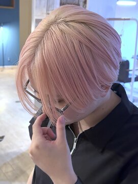 【ツヤ髪カラー】ホワイトオーキッドピンク×ブリーチ３回