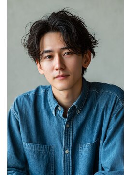 ロッソ ヘアアンドスパ 谷塚店(Rosso Hair&SPA) センターパート/ウルフ/マッシュ /メンズカット