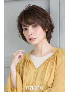 ナオシ トレス 富雄店(nao*c tres) 【奈良/富雄nao*c】丸みシルエットの柔らかくせ毛風ショートヘア