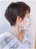 【morio原宿】ワンカール大人ショート　前髪パーマ　40代50代