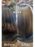 ストレートロング髪質改善ナチュラルカラーまとまり感サラツヤ髪