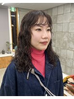 テトヘアー(teto hair)&nbsp;スパイラルパーマミディアムくるくるベージュ