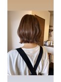 切りっぱなしボブハイライトベージュカラーショートレイヤーロブ