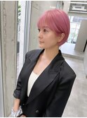 【茶木】ペールピンク ブリーチカラー ハイトーンカラー