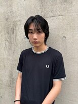 ◎メンズボブウルフメンズミディアムメンズロングワックスなし