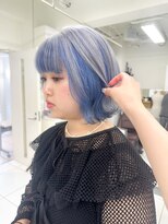 ネオリーブアイム 横浜西口店(Neolive aim)&nbsp;アンブレラカラー  シアーブルー×ホワイトグレー【横浜】k