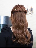 ハーフアップ お呼ばれ ヘアセット