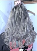 【-10歳デザイン】脱白髪染めバレイヤージュ×ブリーチ3回