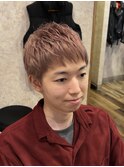 ブリーチ ピンクベージュ 束間マッシュ