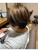 ショートボブハイライト　30代、40代、50代