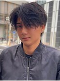 北野　ブルーブラック　フェザーパーマ　サーフカール