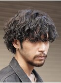 渋谷大人プードルパーマメンズミディアムパーマ波巻きスパイラル