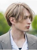 韓国ヘアコンマバング韓国マッシュセンターパートフェザーパーマ