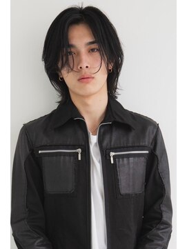 ベター(better) メンズレイヤーロング黒髪毛流れニュアンスパーマ