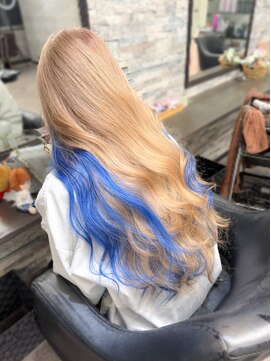 オズ 梅田店(OZ) ミルクティーベージュ/原色ブルー/インナーエクステ40枚