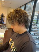 メンズ/ツイストスパイラルパーマ/ハイライトカラー