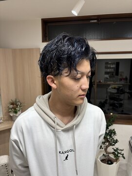 メロウ(mellow) メッシュキャップハイライト×ネイビー