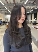 ロングレイヤー レイヤーカット ワンカール 大人ヘア