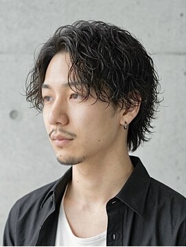 ヘッドストック 大和八木店(HEAD STOCK) サーフカールパーマセンターパートシャドウパーマMen'sツイスト