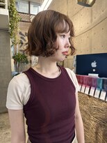 ニーム 栄(nimes)&nbsp;ボブパーマとブラウンカラー