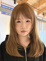 トップヘアーテラス(TOPHAIR TERRACE)&nbsp;知立顔まわりレイヤーロングアプリコットベージュ艶髪20代30代