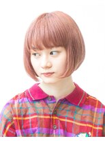 ジュリエッタ(giulietta) 前下がりボブ×ブリーチ×ピンク×オレンジ