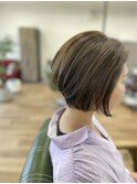 20代、30代、40代 シークレットハイライト×ショートボブ