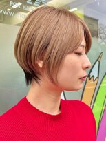 マックス フォー ヘアー(MAX FOR HAIR)&nbsp;【デザインカット】丸みショート×ミルクティーベージュ◎