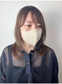【レイヤーカット】【ミディアム】【白髪ぼかしハイライト】