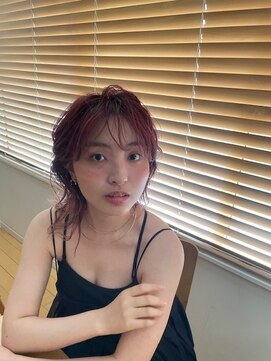 オーガニック ライフ 若葉 鶴ヶ島(organic+life) 20代30代40代オレンジカラー伸ばしかけミディアムウルフ