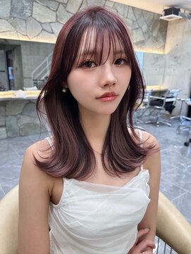 サイン 渋谷(SIGN) 韓国ヘアーハッシュカットレイヤーカットグレージュブリーチ無し