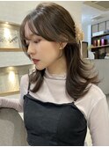 ☆ハーフアップアレンジ 顔まわりカット ミディアムヘア☆