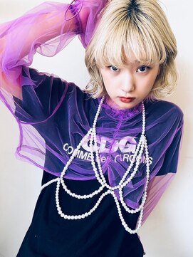 ラック 表参道(LUCK) ハイトーン/レイヤーボブ/ブロンドヘア/ブリーチ/20代/30代