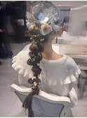 編みおろし  ロング ヘアセット 武蔵小山
