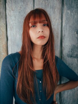 リュープリエ 笹塚(Lieu plie) 顔まわりレイヤー×オレンジブラウン