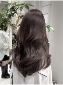 ラベンダーグレージュ/ロングレイヤー/似合わせカット/暗髪