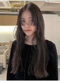 くすみベージュダブルラインロングフェイスレイヤー