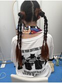 お団子三つ編み
