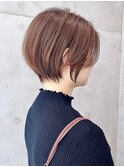 say.ショートボブひし形ショートダークレッドデザインカラー
