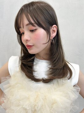 アグノス 青山(Agnos) こなれヘアシースルーバング似合わせカットダークアッシュ