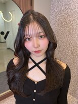 ボタン 熊本(VOTAN)&nbsp;透ける暗髪/レイヤーカット/顔まわり/韓国ヘア/熊本美容室