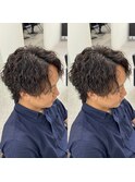 ツイストスパイラルパーマセンターパートウルフ
