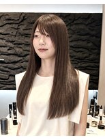 ミュー(MU)&nbsp;前下がりロング×ナチュラルアッシュブラウン