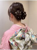 ねじねじお団子ツインアレンジ×振袖着付け