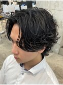 ナチュラルフェザーパーマのセンターパート◎