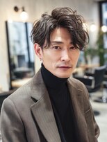 メンズイケメンパラダイス(Men'sイケメンパラダイス)&nbsp;Men'sカットビジネスニュアンスパーマツーブロック/眉毛