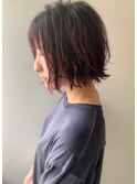 大人上品フォルム切りっぱなし外ハネボブ×ラフレイヤースタイル