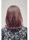 ミディアムレイヤー×ピンクブラウン