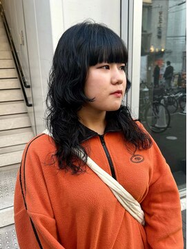 カフ(CAF) CAF松本【ウルフレイヤーパーマ×ブルーブラック】